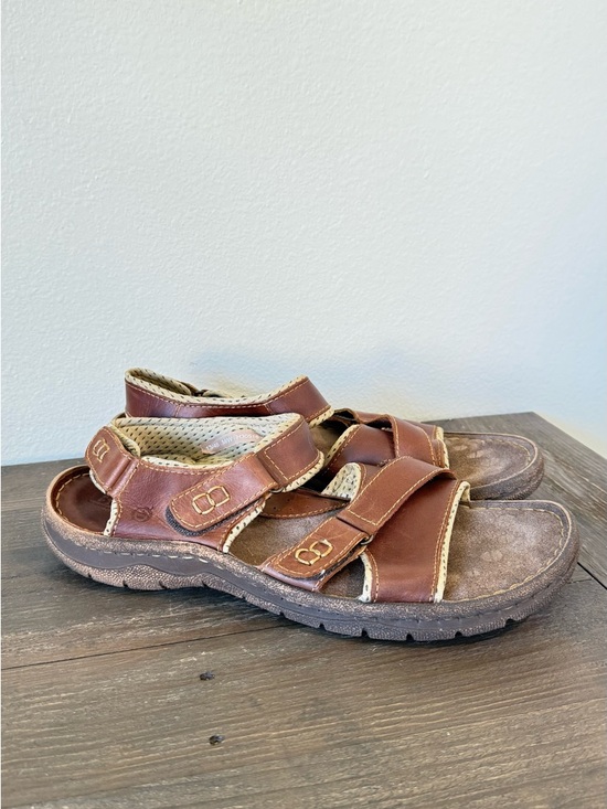 Born Custer Leather Sandals Brown Comfort Walking Adjustable Straps Size13/46 main image 2